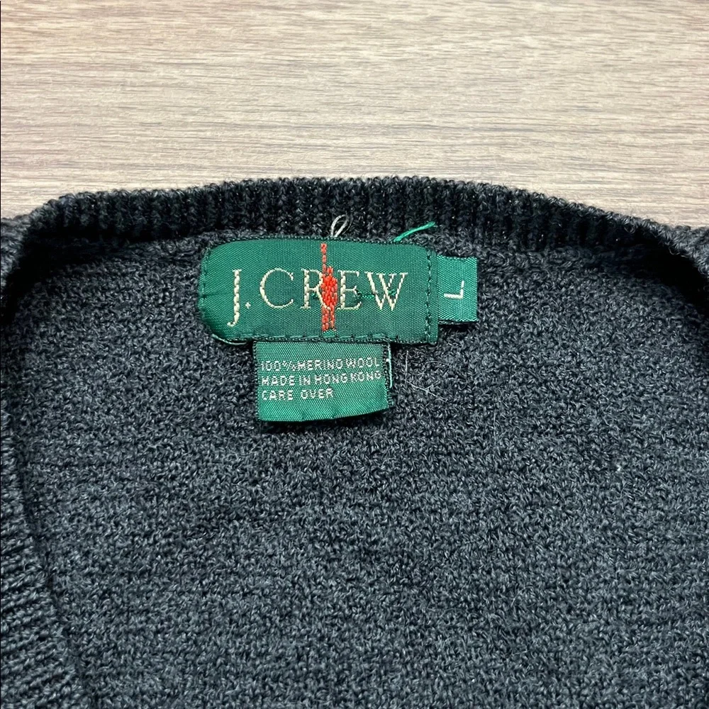 J. Crew Vintage Oarsmen Merino Wool Sweater Vest in Gray/Black Size Large
